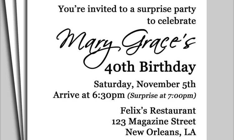 Free Surprise Birthday Invitation Templates Printable