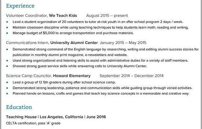 Free Teacher Resume Samples