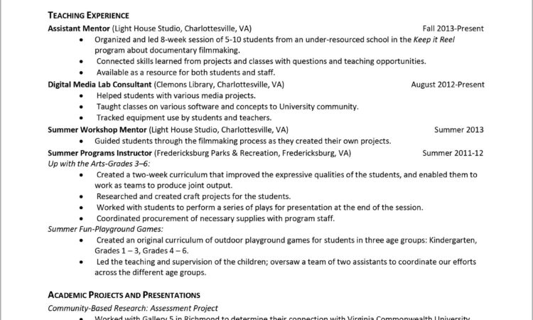 Free Teacher Resume Template Word