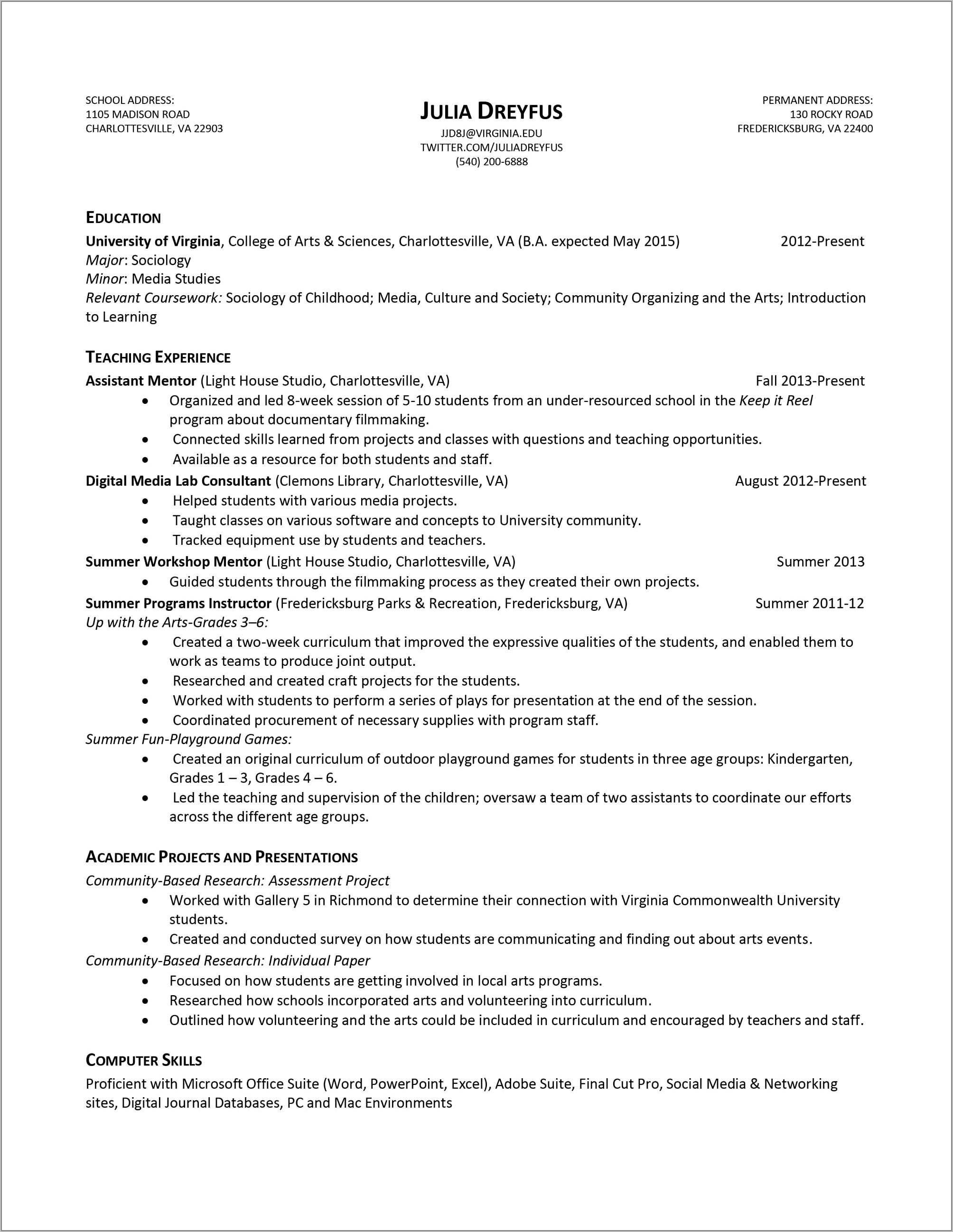 Free Teacher Resume Template Word