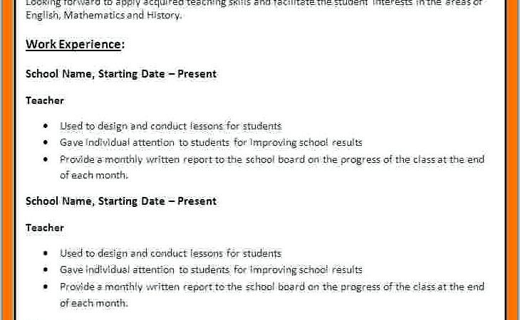 Free Teacher Resume Templates Microsoft Word