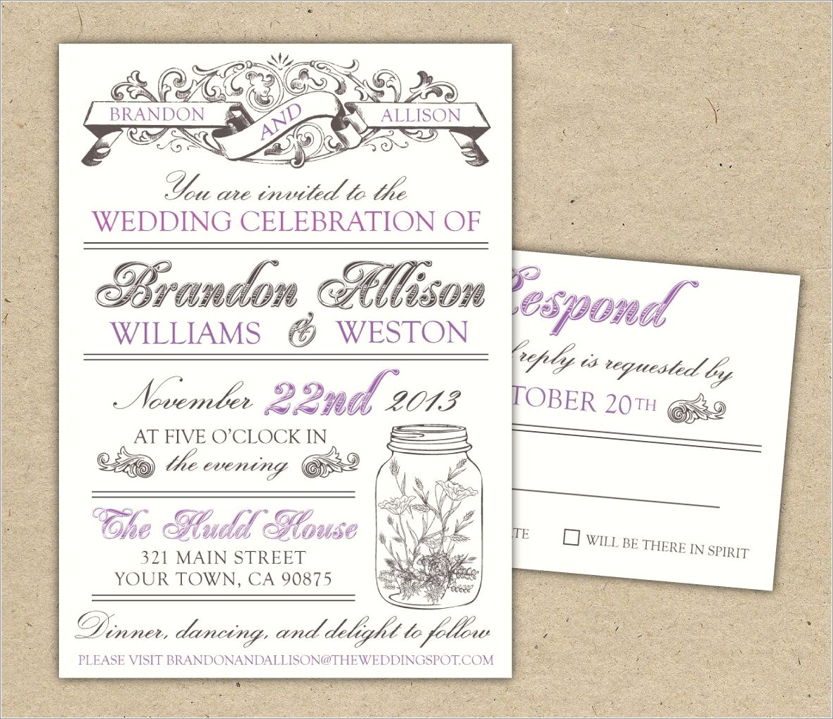 Free Vintage Wedding Invitation Templates