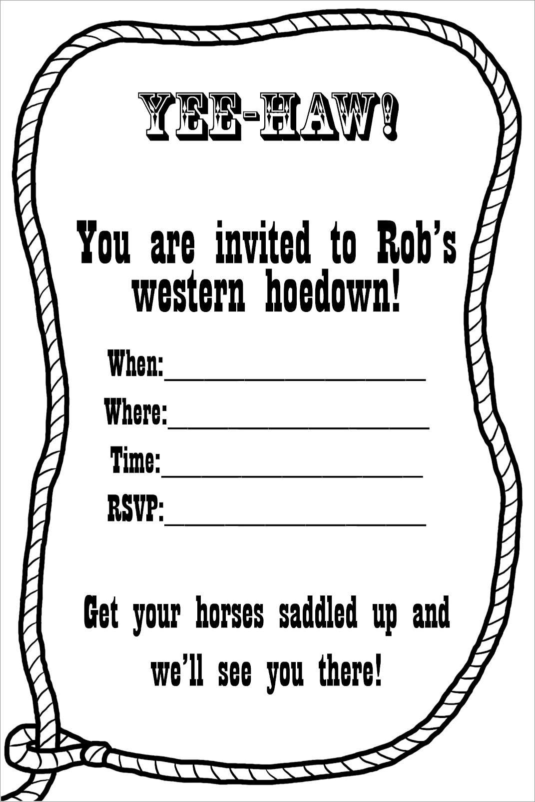 Free Western Invitation Templates