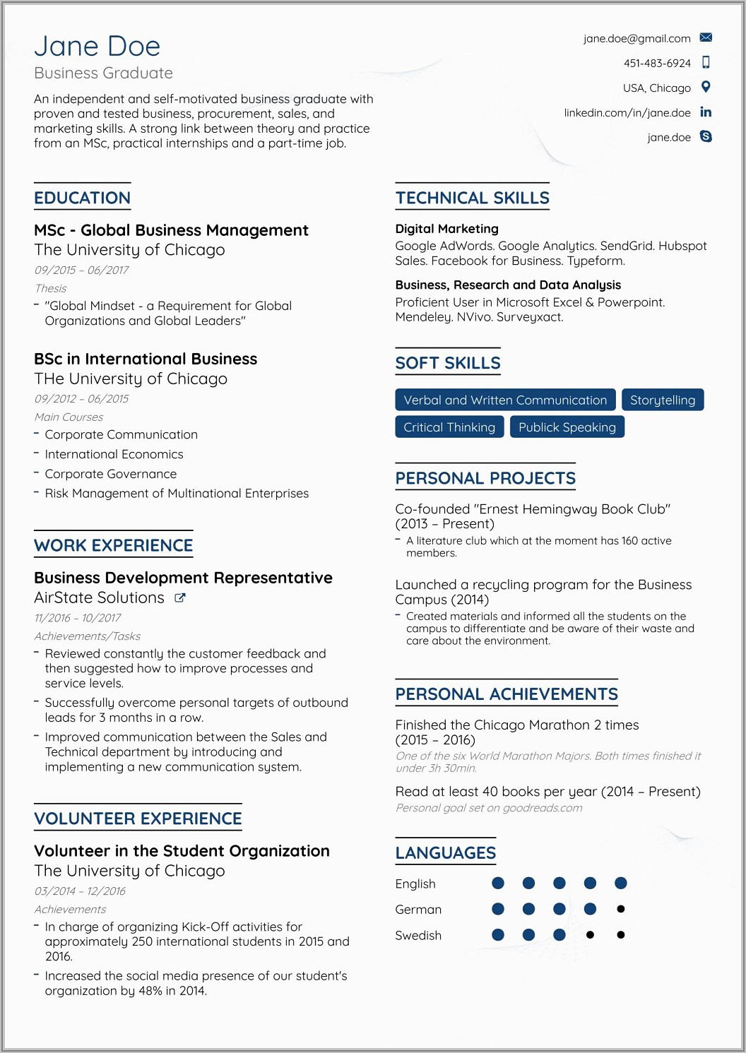 Fresher Resume Format Doc Free Download