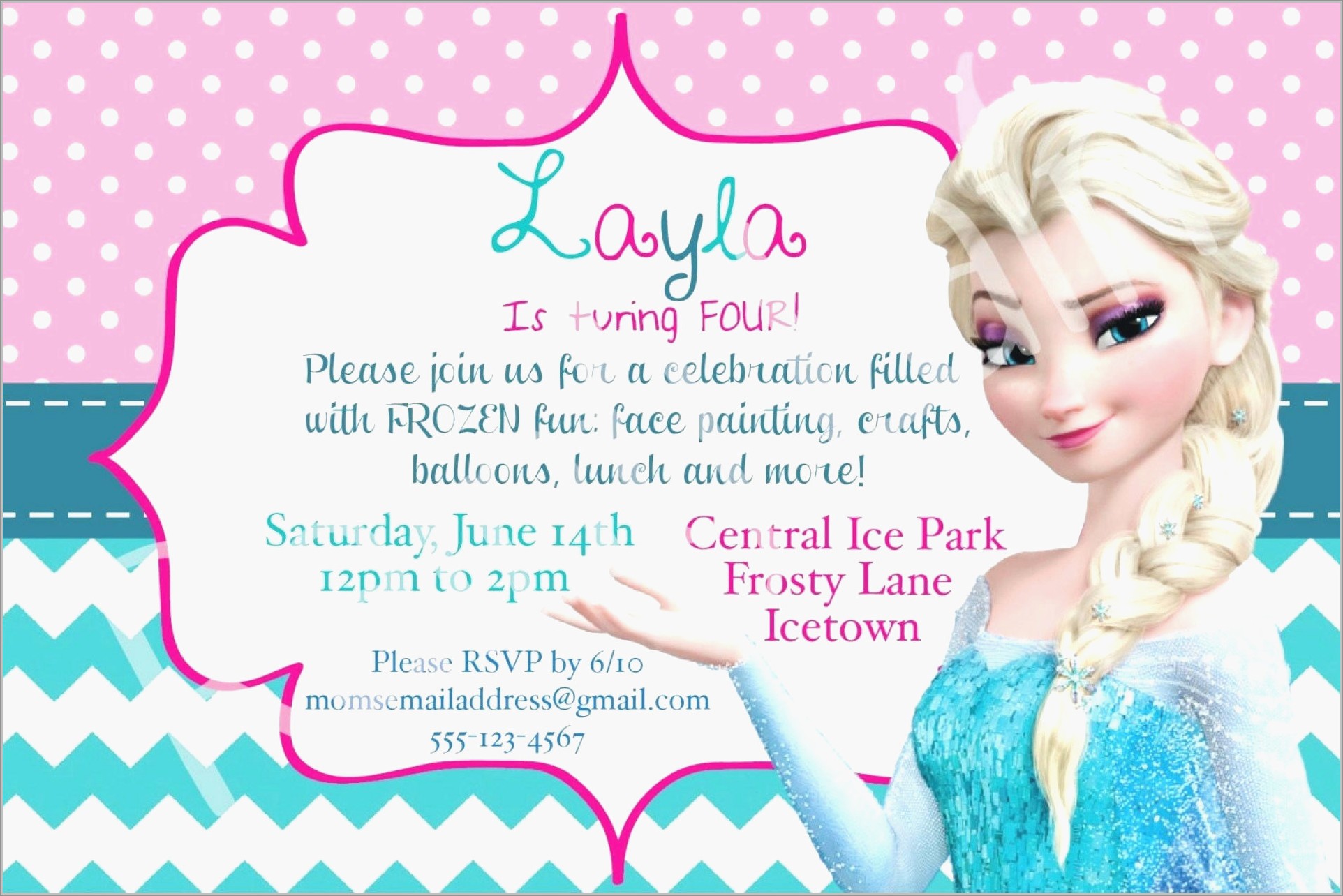 Frozen 7th Birthday Invitation Template