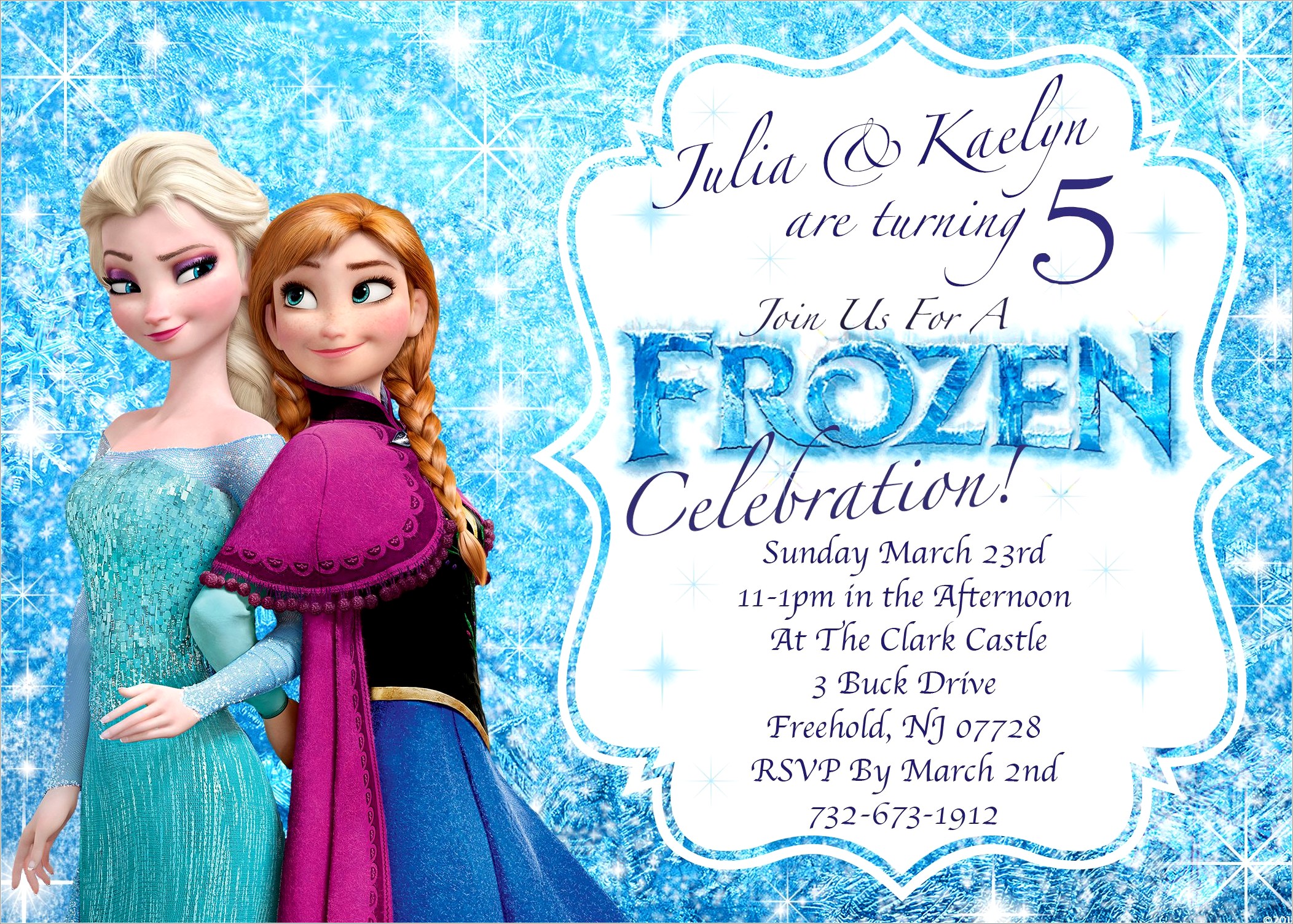 Frozen Birthday Invitations Free