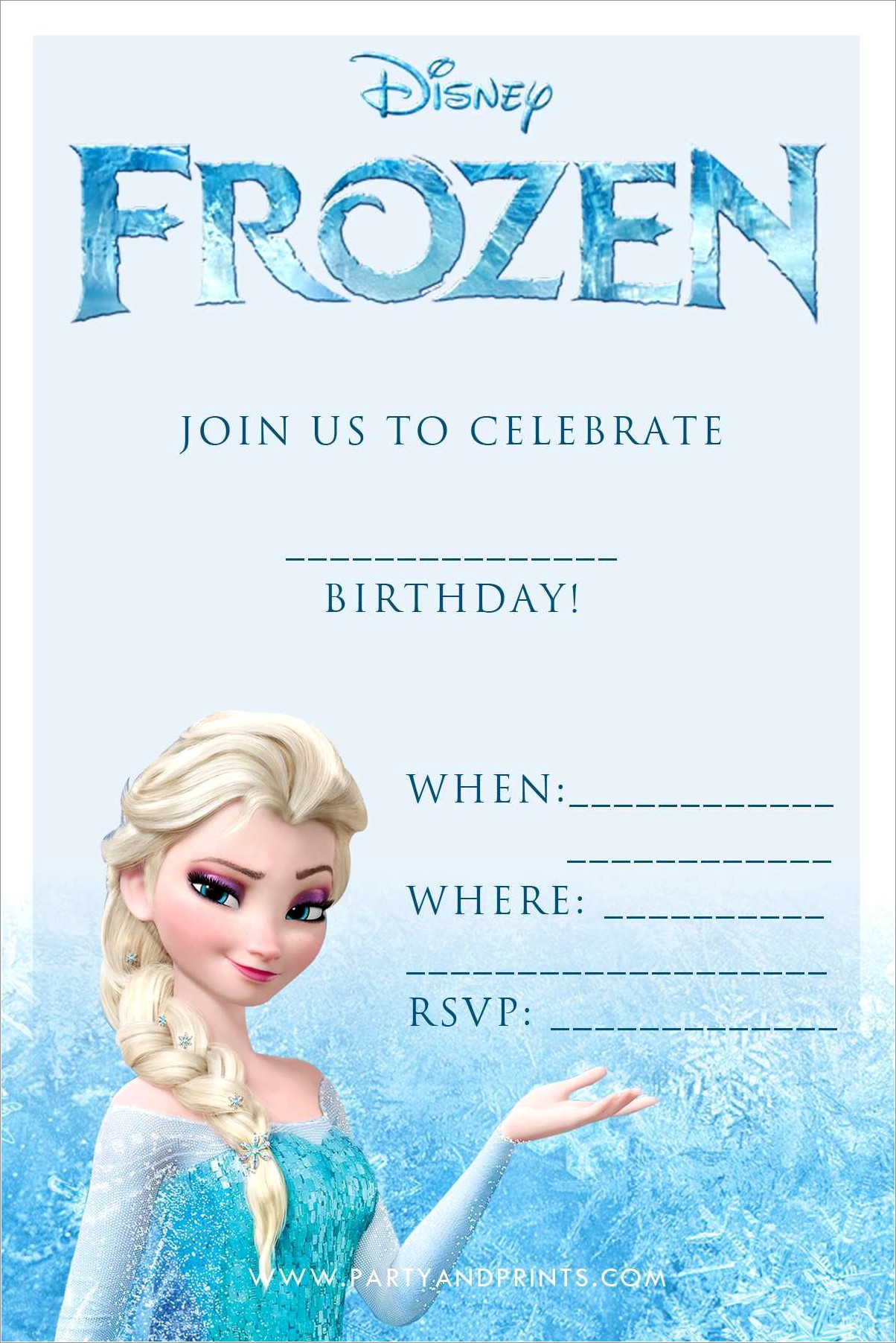 Frozen Electronic Birthday Invitation