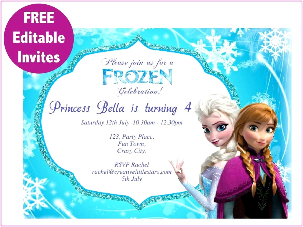 Frozen Invitation Template Free Download