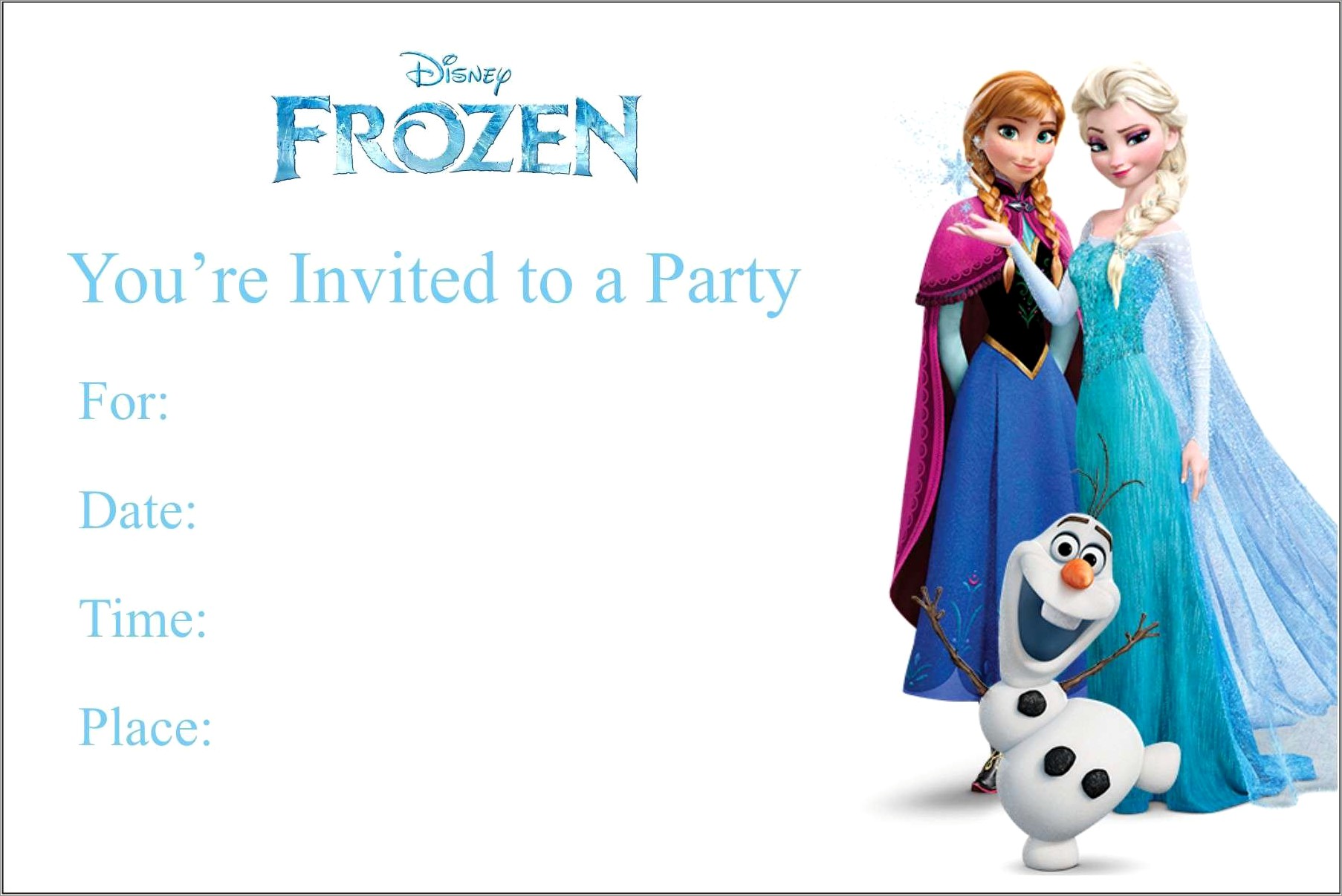 Frozen Invitations Online Free