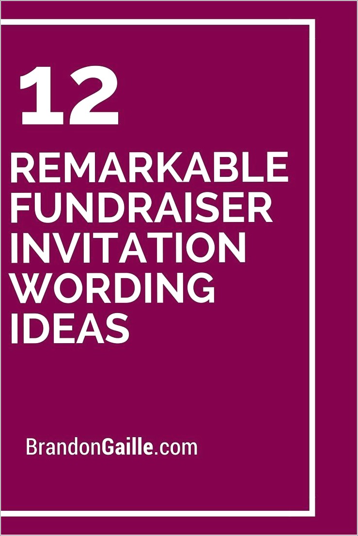 Fundraiser Invitation Wording Ideas