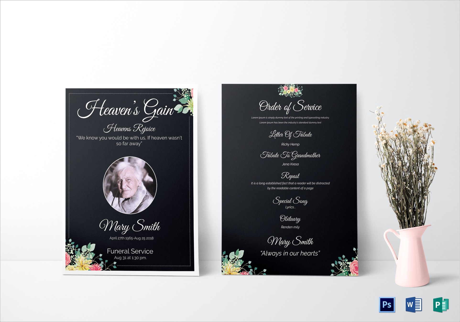 Funeral Invitation Card Template