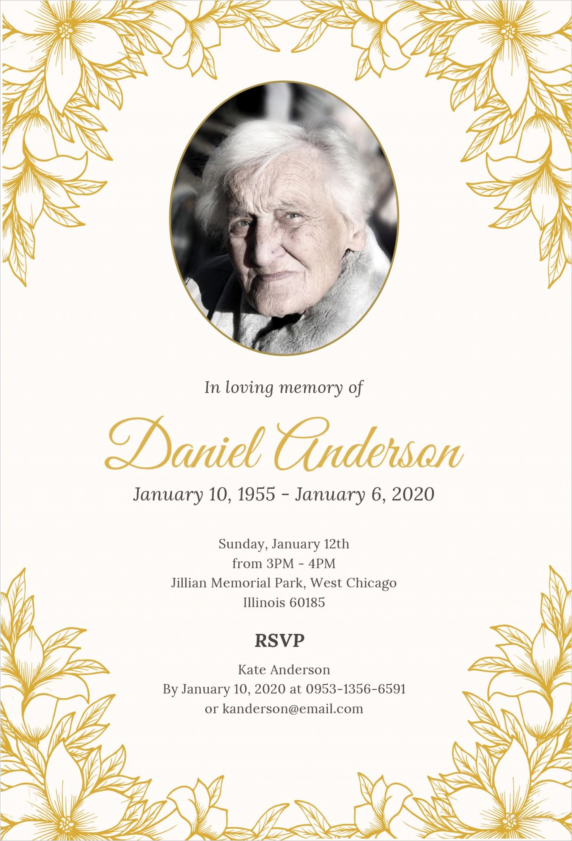 Funeral Invitation Template Free