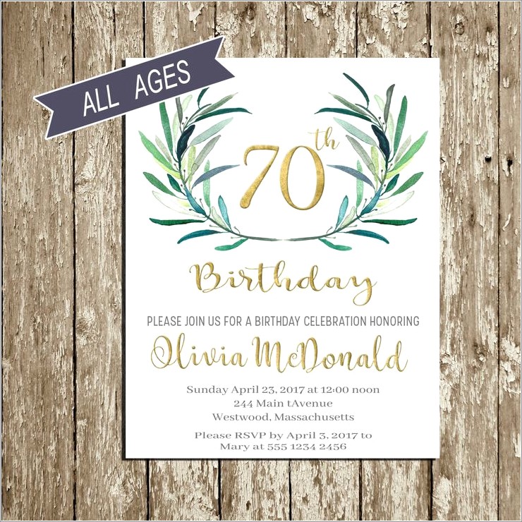 Funny 70th Birthday Invitations