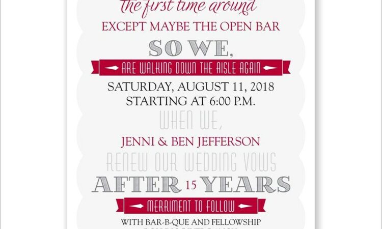 Funny Vow Renewal Invitation Wording