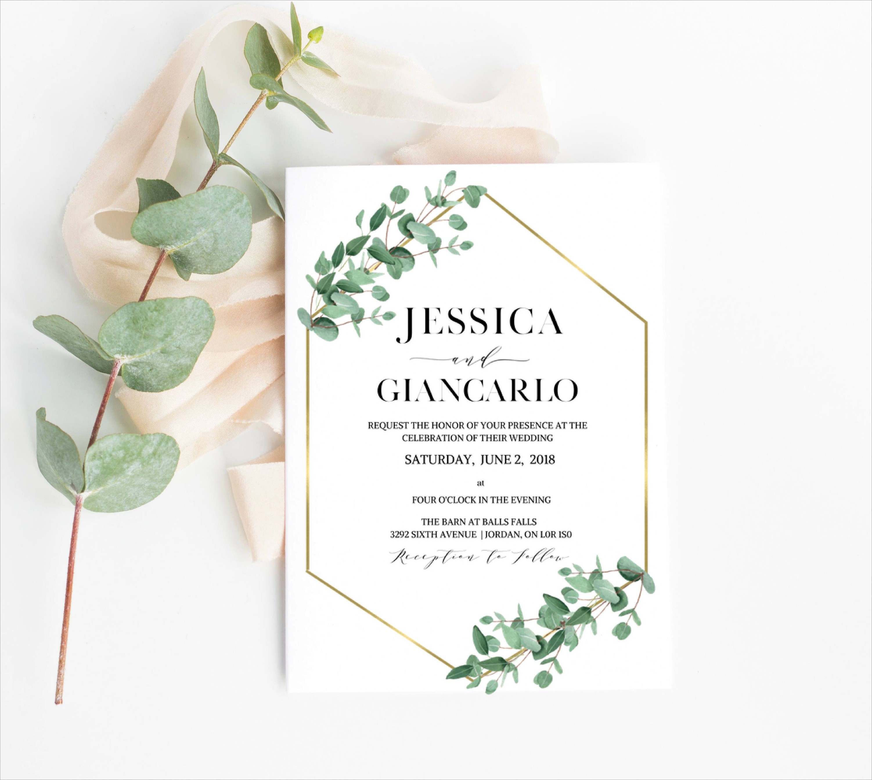 Geometric Wedding Invitation Template