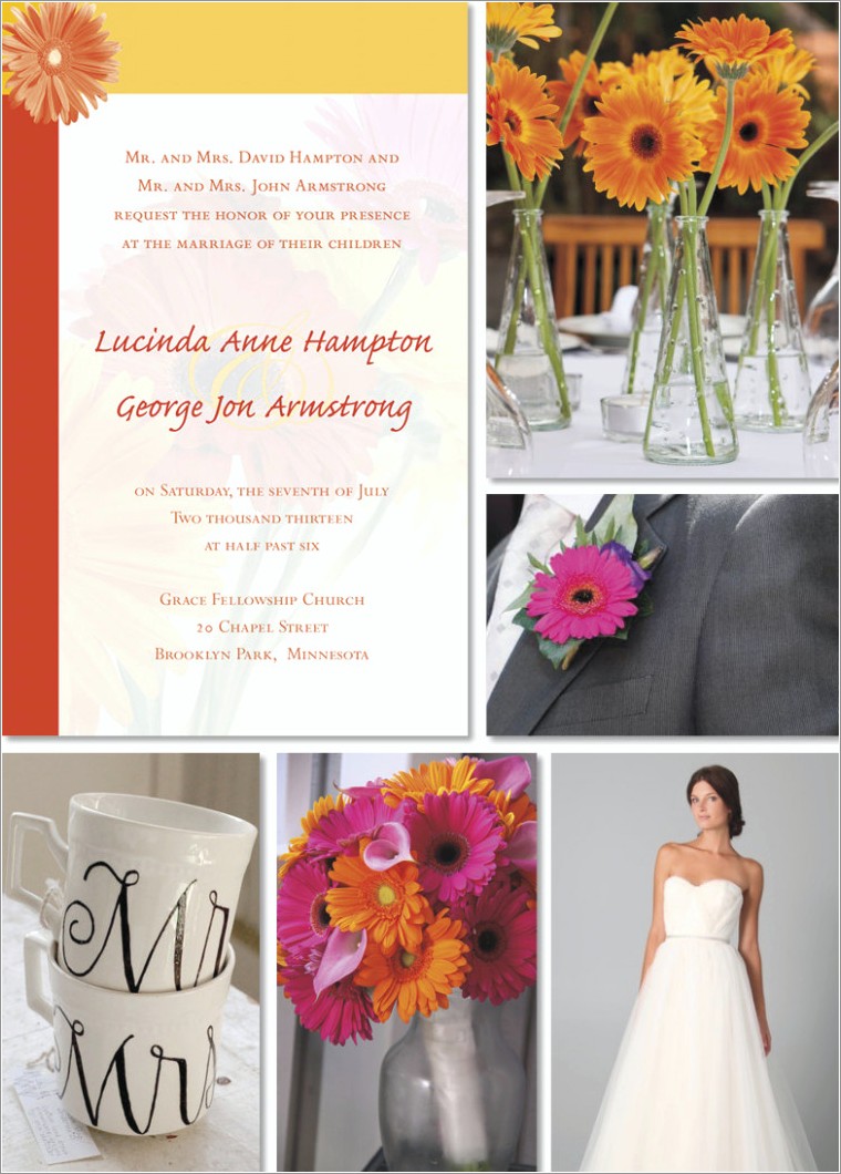 Gerber Daisy Wedding Invitations