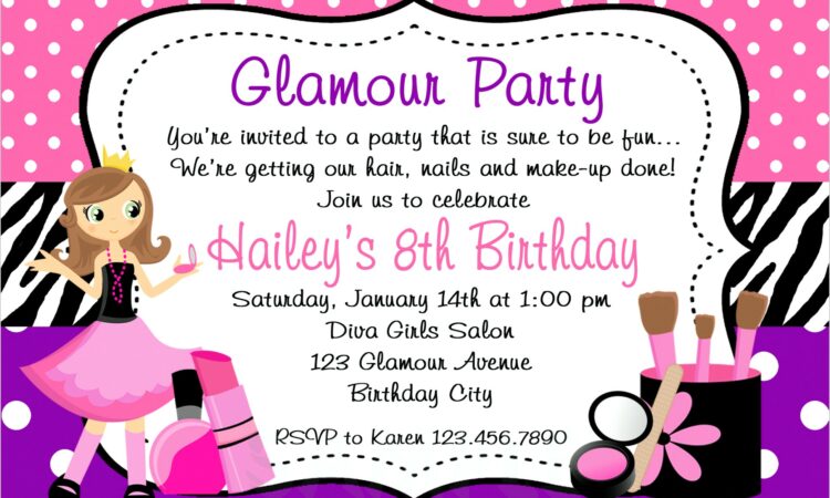 Girls Birthday Invitations Templates