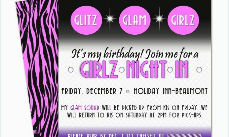 Girly Birthday Invitations 12 Year Olds