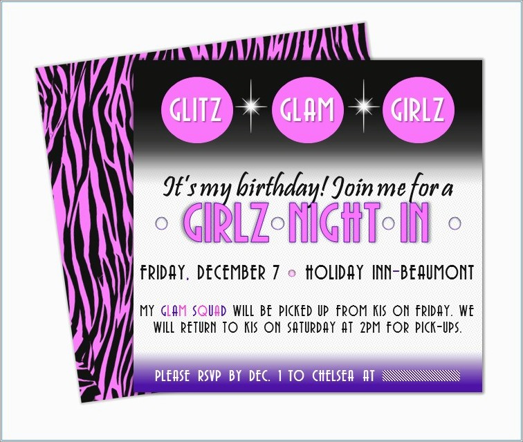 Girly Birthday Invitations 12 Year Olds