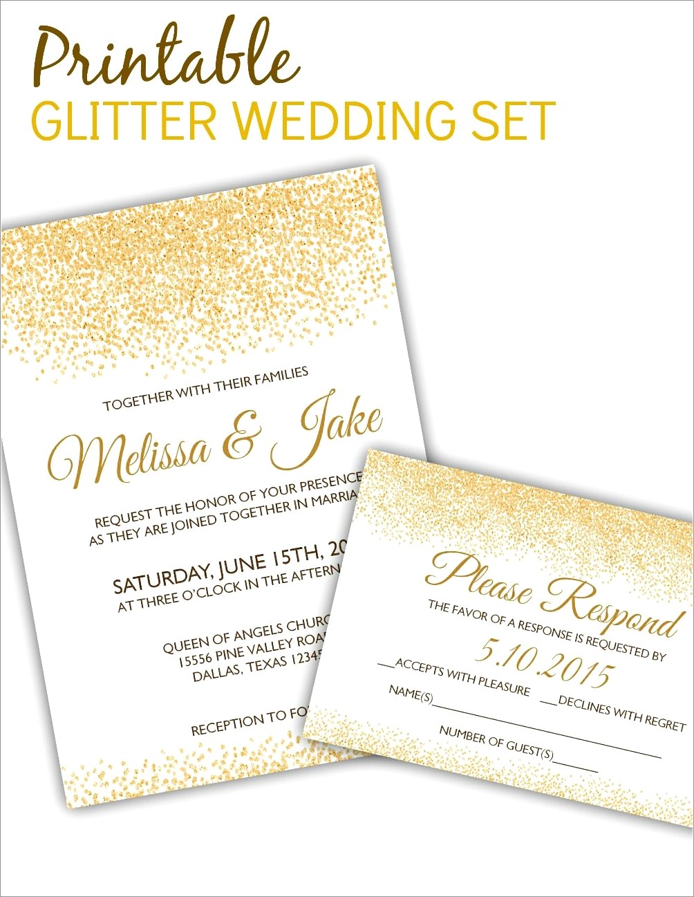 Glitter Wedding Invitation Sets