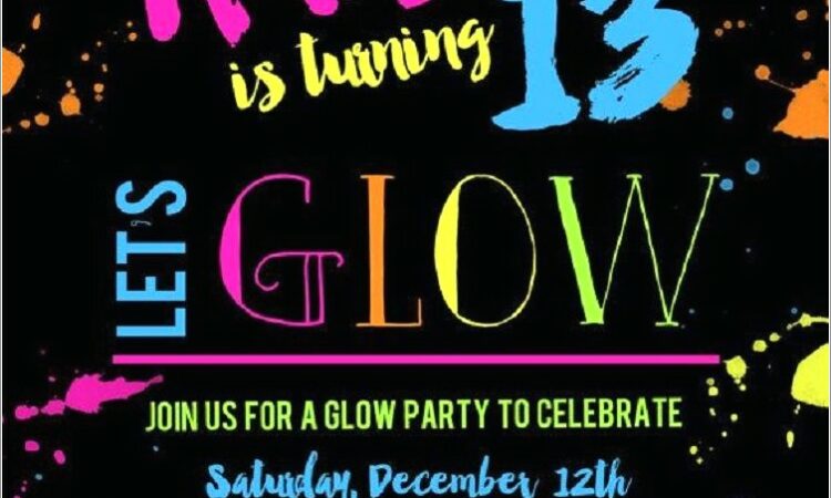 Glow In The Dark Birthday Invitations Free