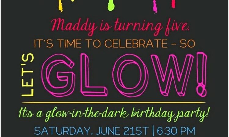 Glow In The Dark Sleepover Invitations