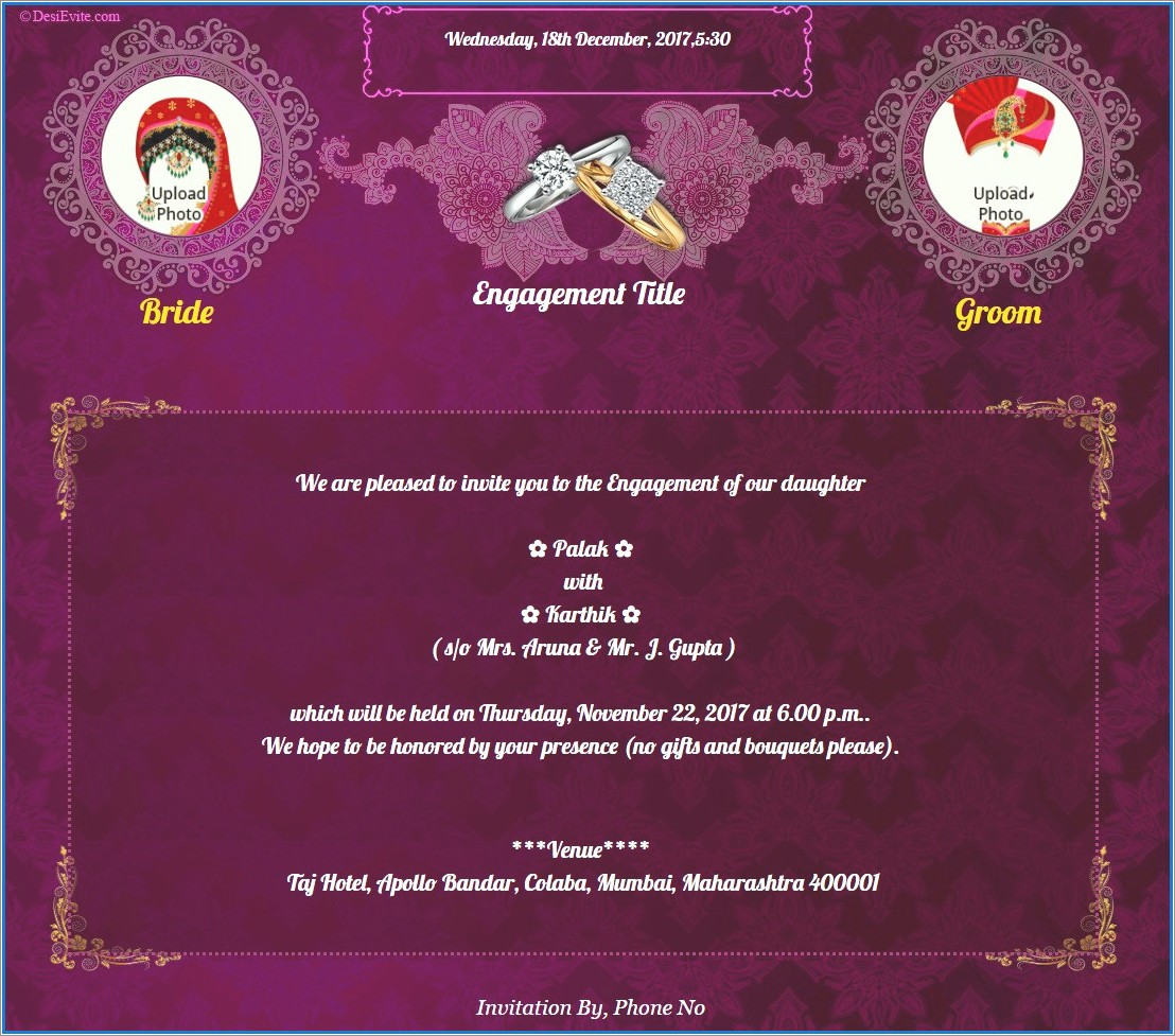 Godh Bharai Invitation Card Template