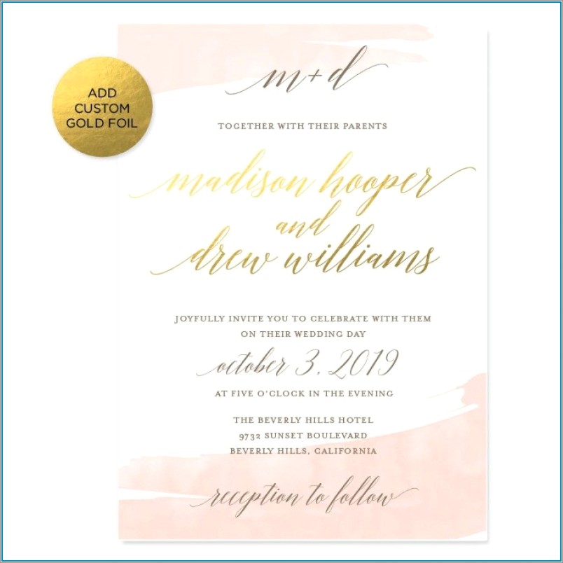 Gold And White Wedding Invitations Templates