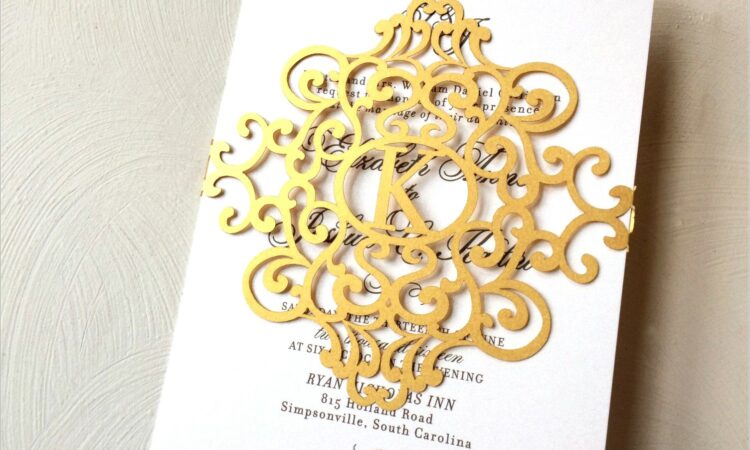 Gold Belly Band Invitation