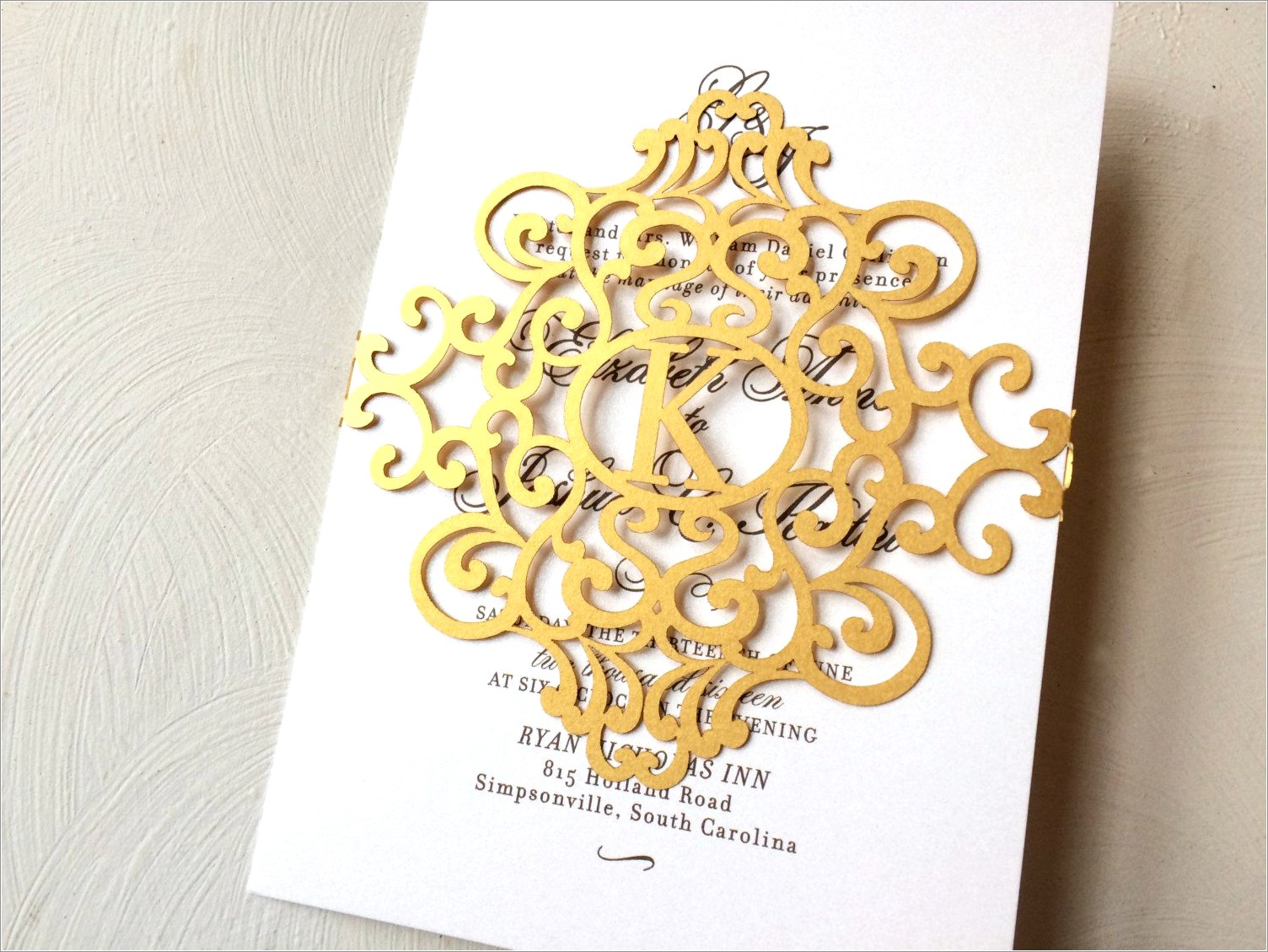 Gold Belly Band Invitation