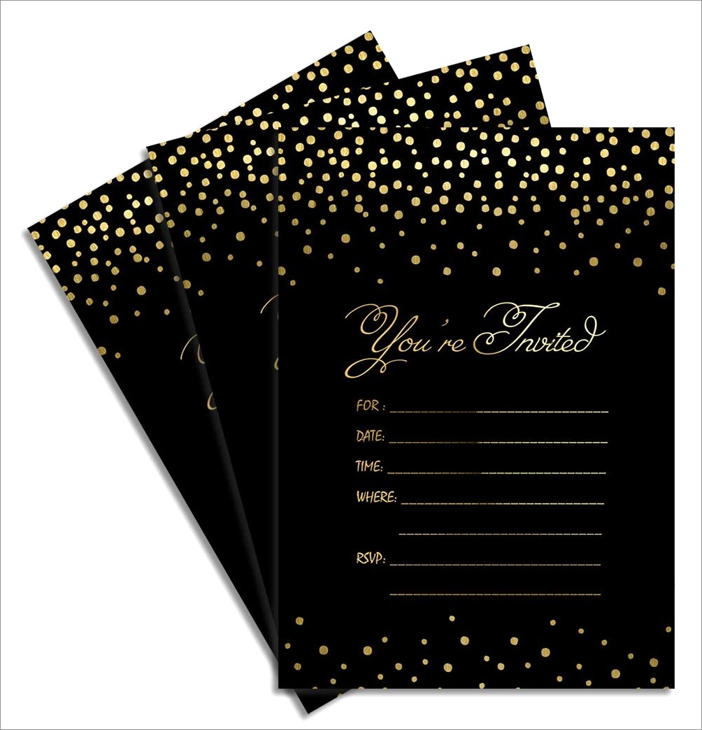 Gold Glitter Invitation Kit