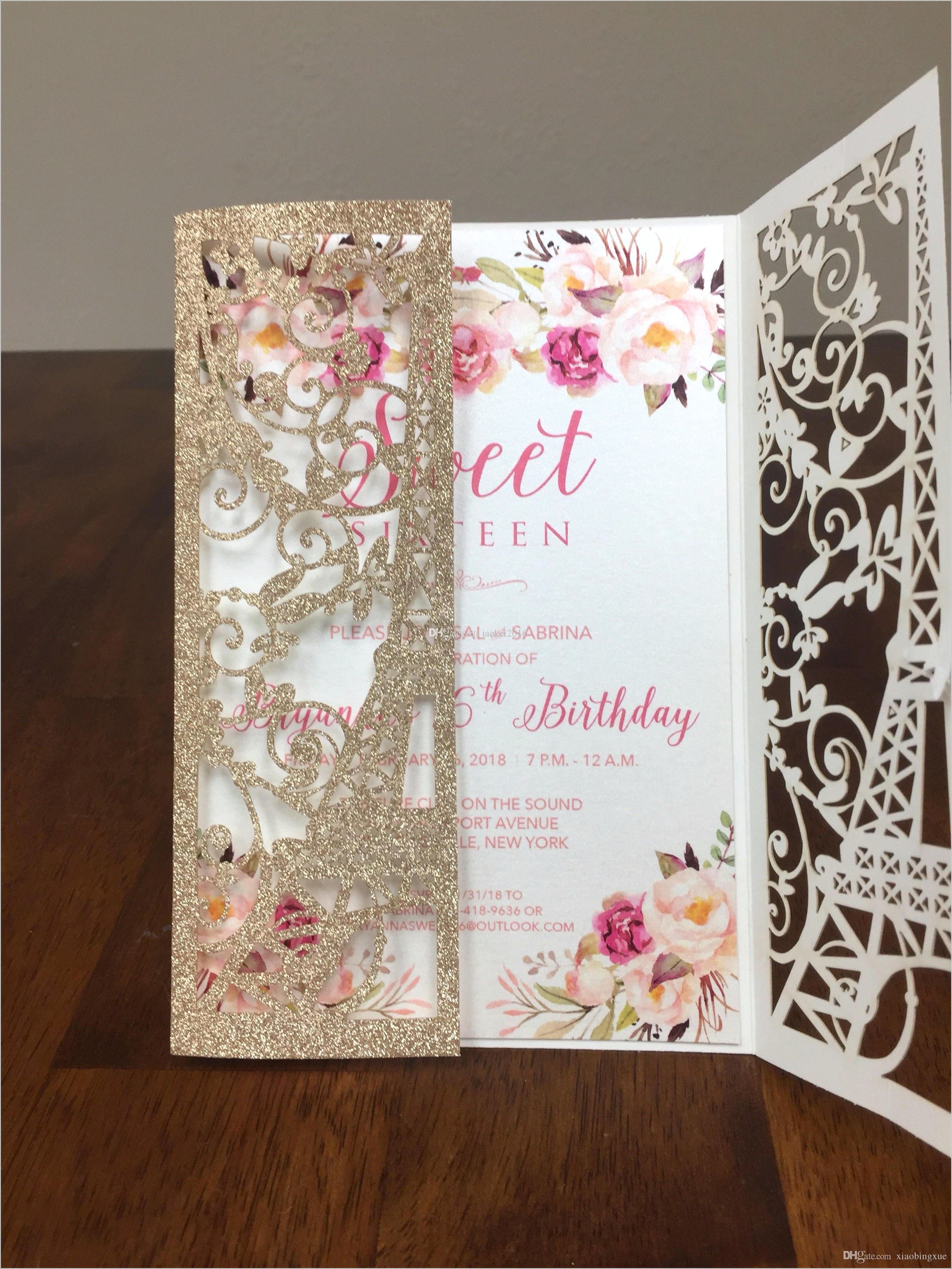 Gold Glitter Invitation Paper