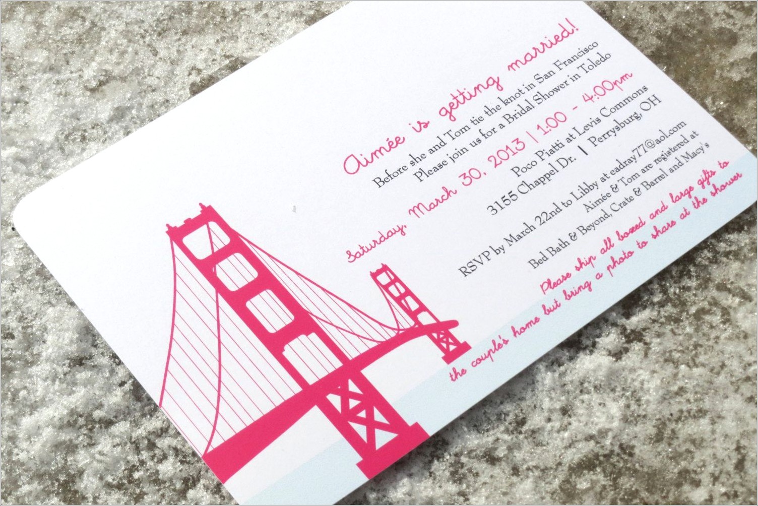 Golden Gate Bridge Wedding Invitations