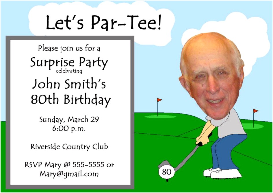 Golf Birthday Invitations Printable