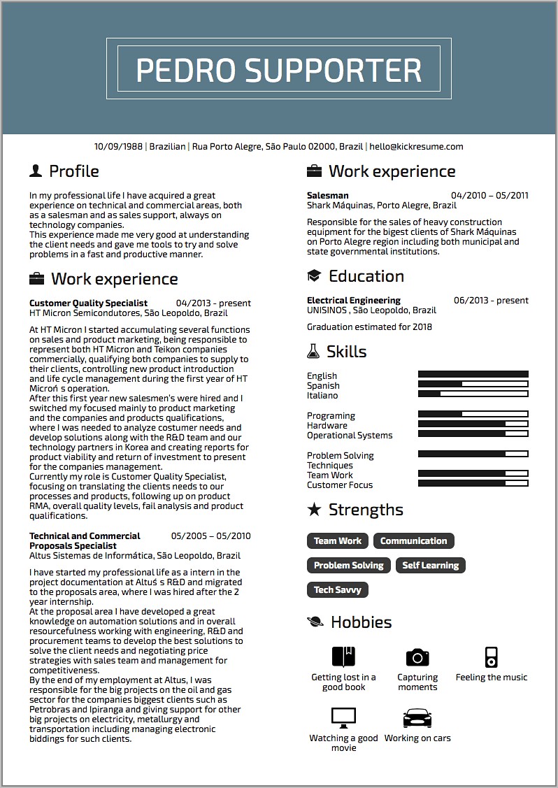 Good Resume For Electrician