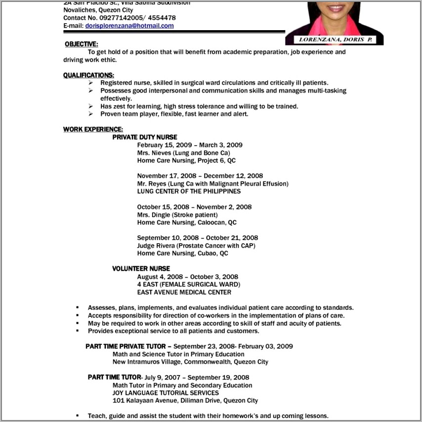Good Resumes For Jobs