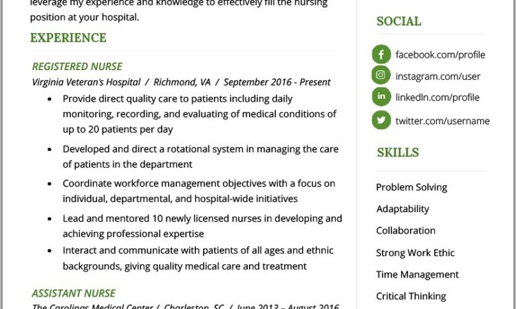 Graduate Nurse Resume Template Free