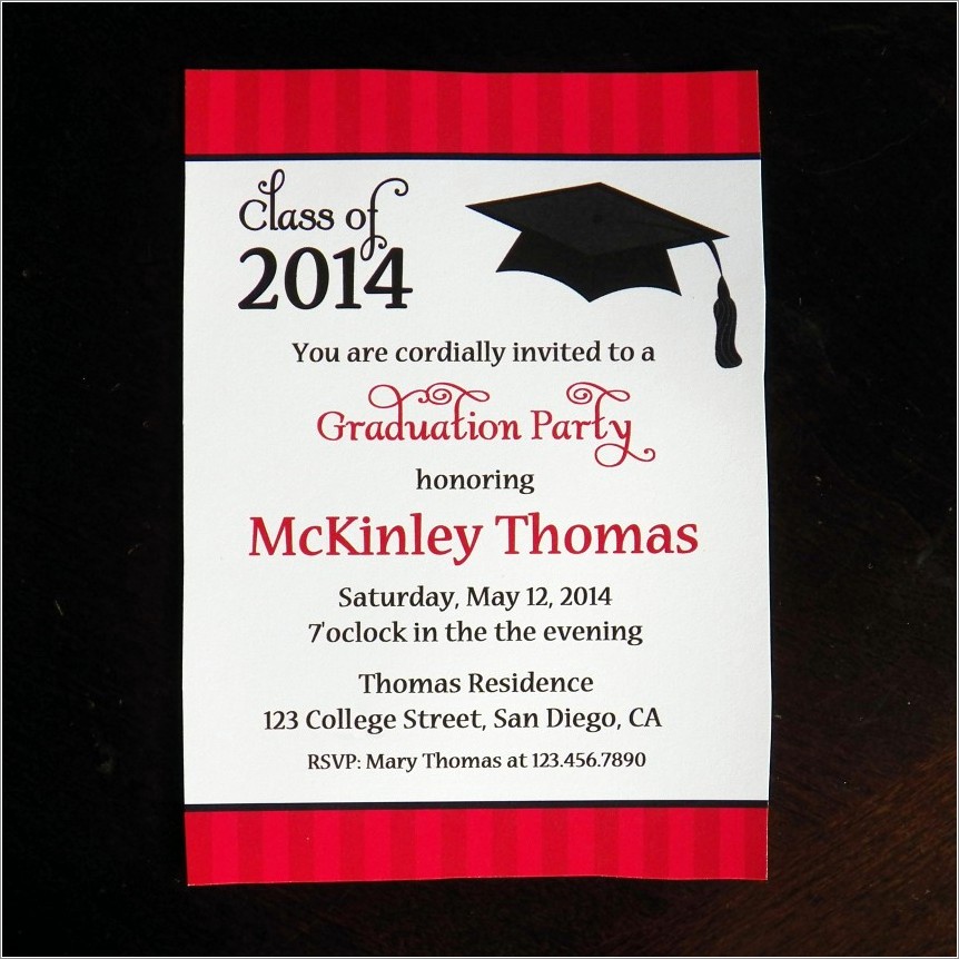 Graduation Invitation Card Template