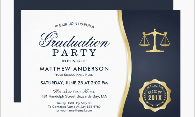 Graduation Invitation Postcard Template