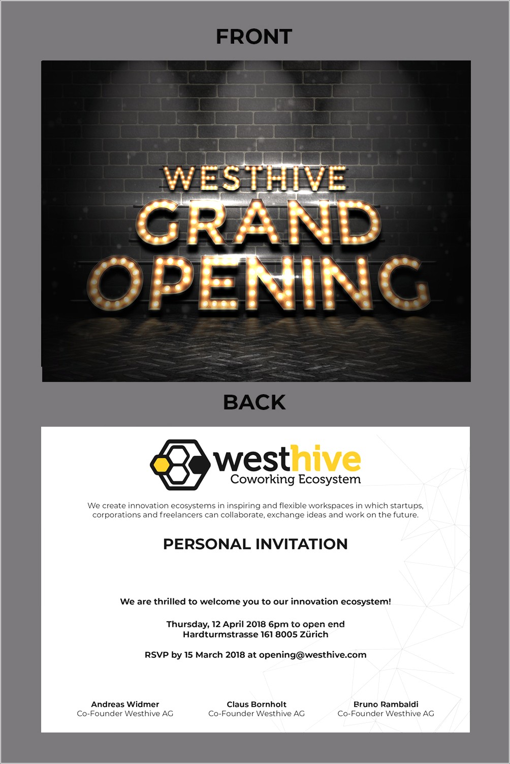 Grand Opening Invitation Card Design