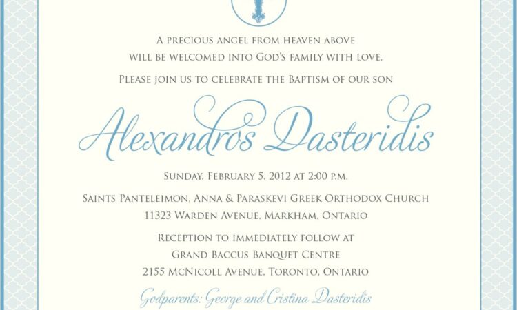 Greek Christening Invitation Wording