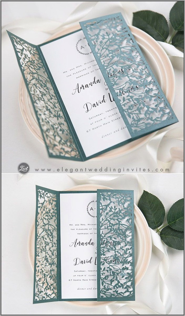 Green And Ivory Wedding Invitations