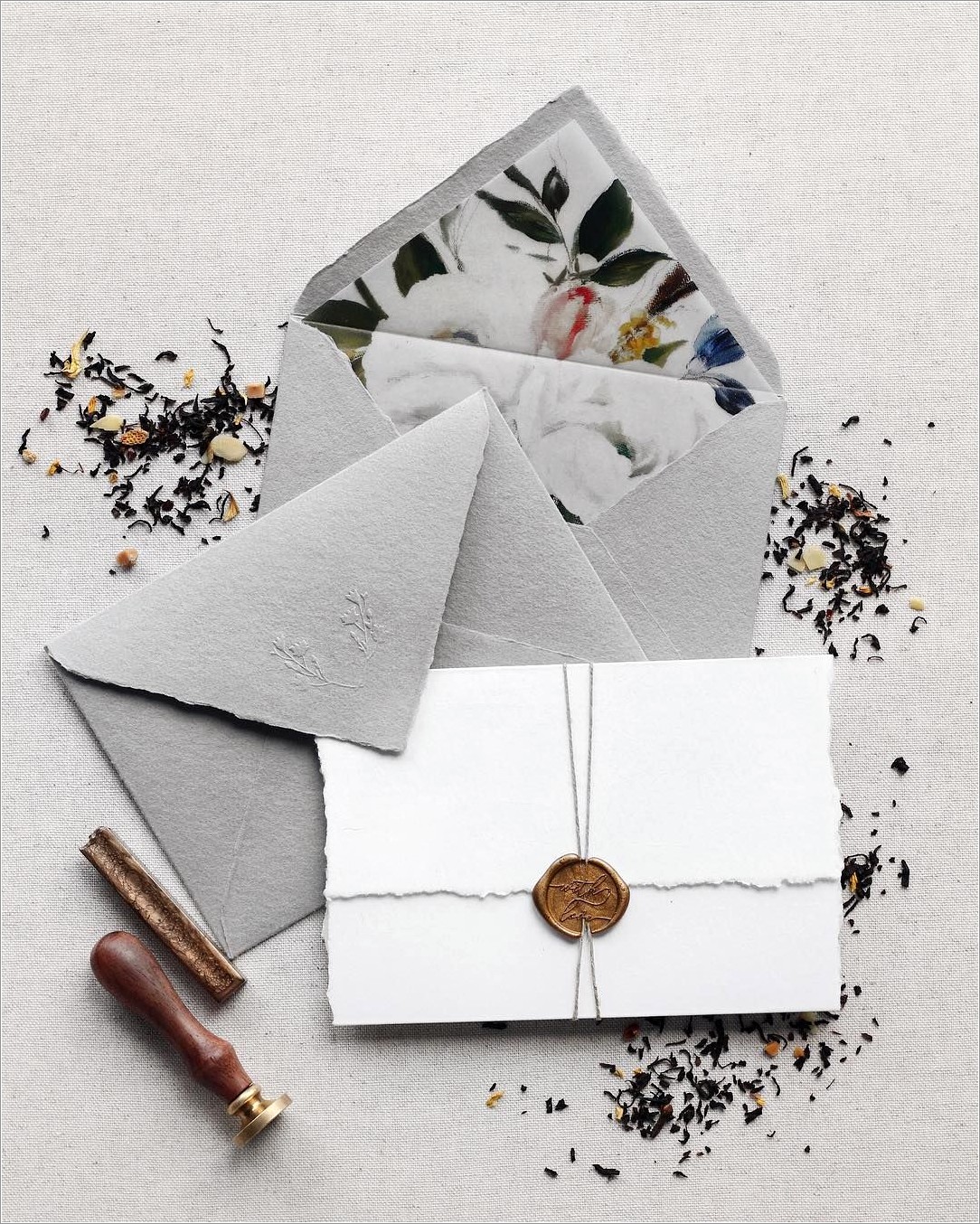 Grey Wedding Invitation Envelopes