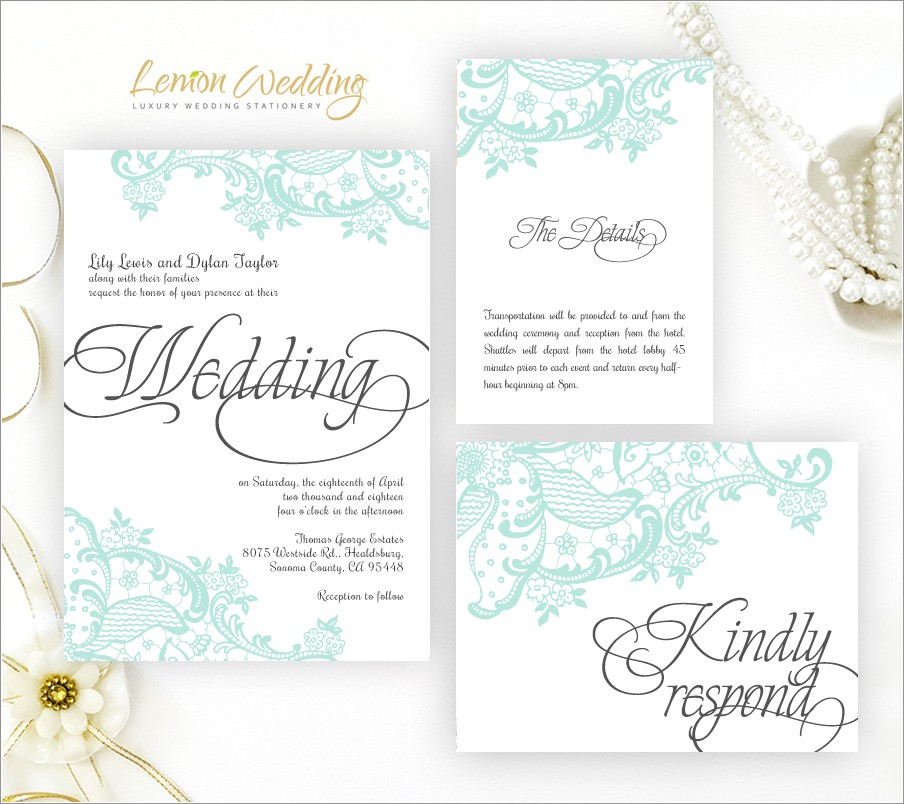 Grey Wedding Invitation Kits