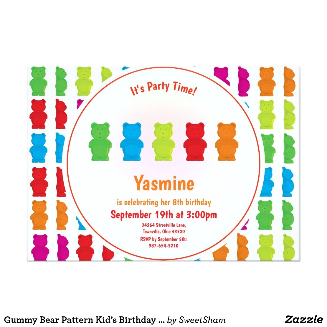 Gummy Bear Birthday Invitations