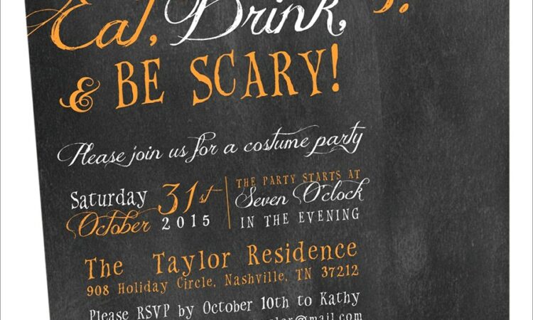 Halloween Invitation Wording Bring Food