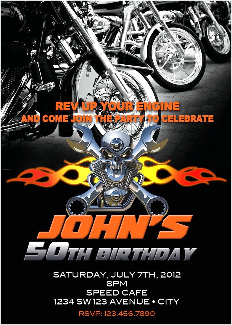 Harley Davidson Invitations Free Printables