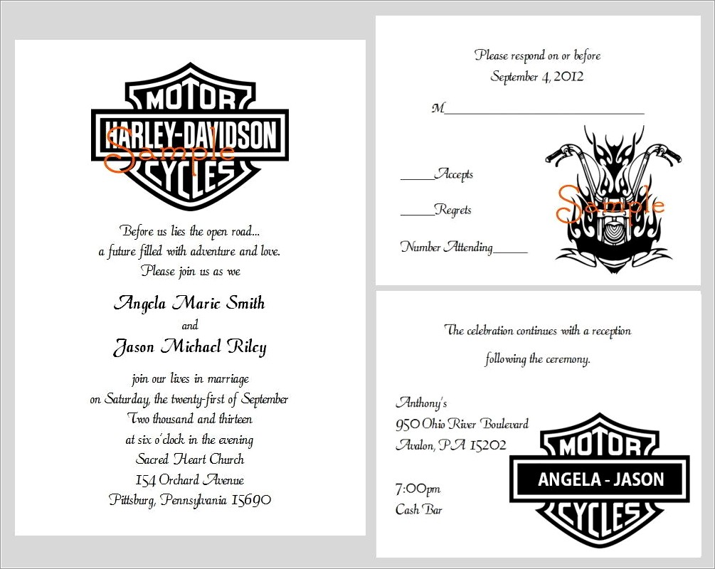 Harley Davidson Invitations Templates