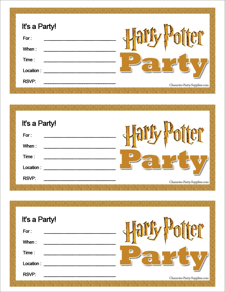 Harry Potter Birthday Invitations Printable