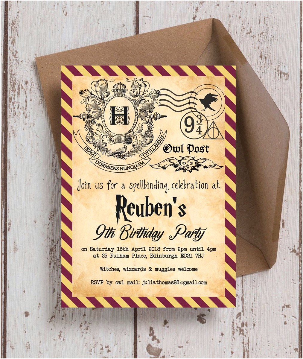 Harry Potter Invitation Template Free Download